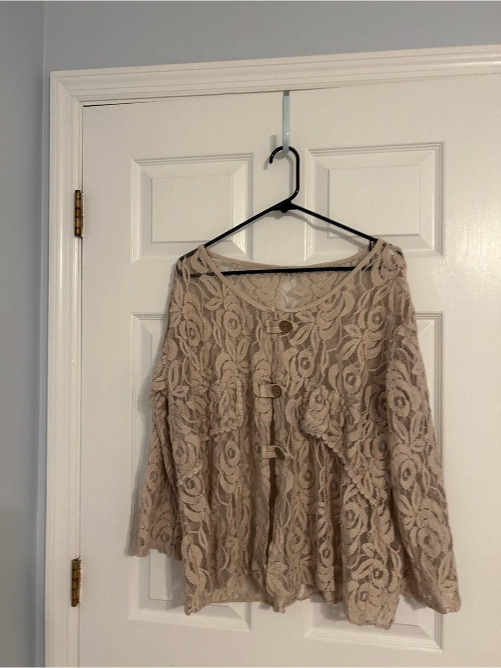 Tempo Paris Tan Lace Button-Up Cardigan
